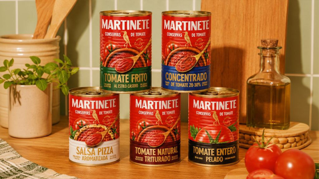 MARTINETE: branding y packaging para conservas de tomate diseñado por Brandidos