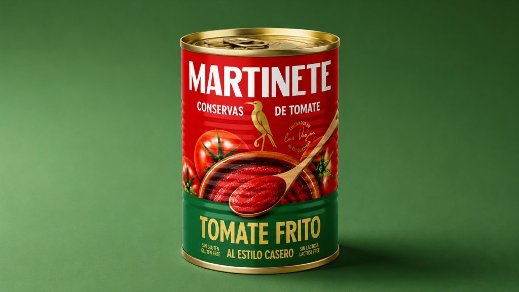 MARTINETE: branding y packaging para conservas de tomate diseñado por Brandidos