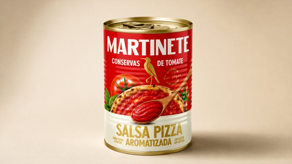 MARTINETE: branding y packaging para conservas de tomate diseñado por Brandidos